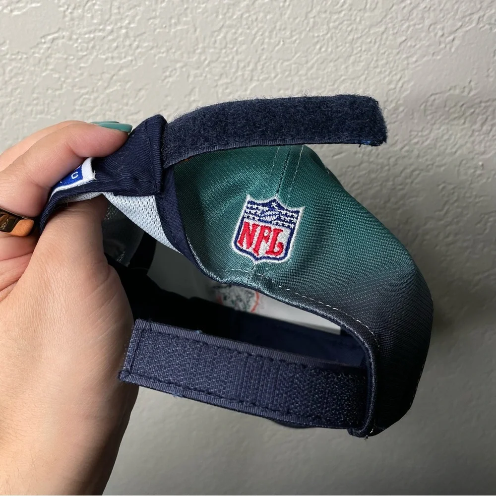 Vintage Miami Dolphins Puma Strapback Hat Cap Embroidered Blue Gradient Ombré